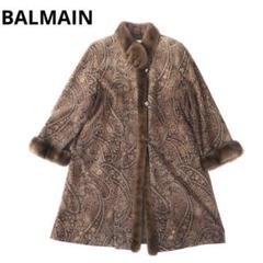 希少　大きいサイズ　ピエールバルマン　ミンク毛皮　ロングコート　Lサイズ　11 BALMAIN - バルマン コート ピュアカシミヤ ミンクファー ロング