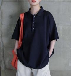 ★新品タグ付き★FASHIRU ビッグポロニット ネイビー