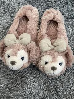 ィズニー　ダッフィー　シェリーメイルームシューズ もこもこ♪ダッフィー&シェリーメイ スリッパ 室内履き もこもこ