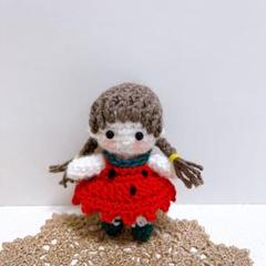 【ハンドメイド】あみぐるみ　女の子　妹　スイカ