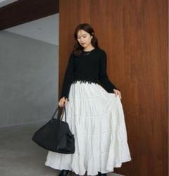 Cotton Tiered skirt laubeblanc