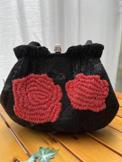 【お値下げ】　アンティーク　総ビーズバック　パーティバック