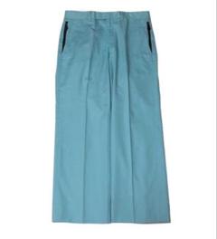 エルメス スラックス パンツ HERMES 水色 グリーン レザー pants