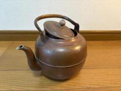 古美術 銅製 銘有 やかん アンティーク 骨董 茶道具 新美堂 銅製 やかん アンティーク 骨董品 デッドストック