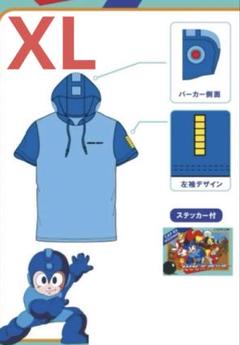 XL　LL ロックマン　半袖 パーカー　ステッカー付　なりきり