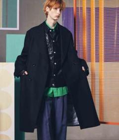 【完売品】MAISON SPECIAL ダブルチェスターコート ブラック Super140 Melton Double Coat/スーパー140メルトンダブルコート