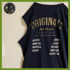 JACK&JONES刺繍ワンポイントロゴTシャツtシャツ袖なし黒オーバーサイズ