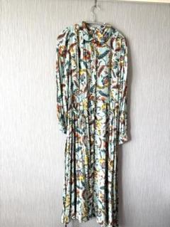 SALE vintage 70sレーヨンプリント　ワンピース フラワー