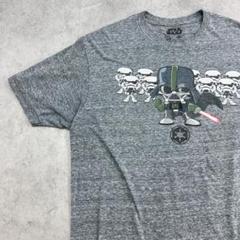 スターウォーズ ゆるイラスト ダースベーダー 半袖Tシャツ 古着 グレー L