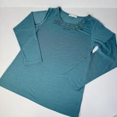 grove グローブ　ピュアグリーン　長袖Tシャツ　刺繍　Lサイズ