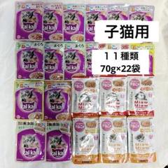 子猫用総合栄養食ウェットパウチお楽しみセット　70g×22個のサムネイル