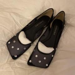 ピッピシックビジューフラットシューズ