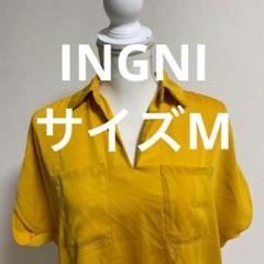 INGNI サイズM イエロー 半袖 シャツワンピース ポケット付き　トップス