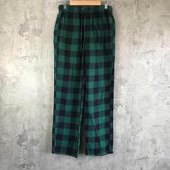Z3693古着　チェックパンツ　パジャマパンツ　緑　黒　90s Y2K