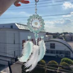 ハンドメイド サンキャッチャー バタフライ　おしゃれ　インテリア　車飾り　壁掛け