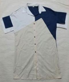 半袖シャツ ブルー ホワイト ベージュ