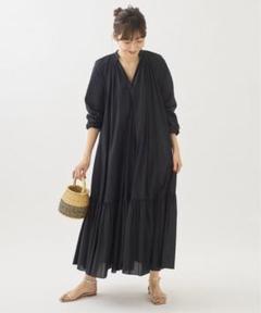 新品タグ付き plage ティアードワンピ プラージュ　黒　FREE 新品タグ付き plage ティアードワンピ プラージュ 黒 FREE