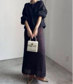新品　AMERI GEOMETRIC SHEER COLOR SKIRT