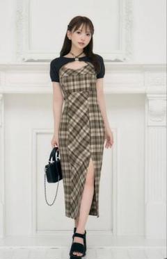 レトロチェックワンピース ミシェルマカロン MichellMacaronレトロチェックワンピース XS ミシェルマカロン
