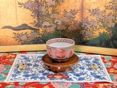 大聖寺伊万里染錦赤玉に獅子瓔珞紋の図蓋茶碗2客D768AS-fbmh