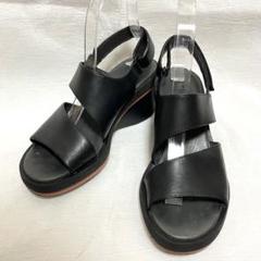 美品！CAMPER Kyra カンペール 23 ハイウェッジ サンダル ブラック 美品！CAMPER Kyra カンペール 23 ハイウェッジ サンダル