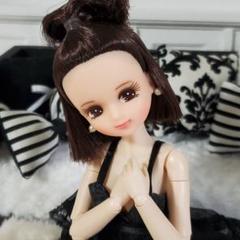 さき様御専用♡カスタムリカちゃん　ショートボブ　前さがり焦げ茶ボブ さき様御専用♡カスタムリカちゃん ショートボブ 前さがり焦げ茶