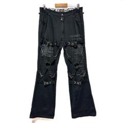 MAD PUNKS ブラック スカルプリント パンツ M mad punks girl skull flared pants Y2K - メルカリ
