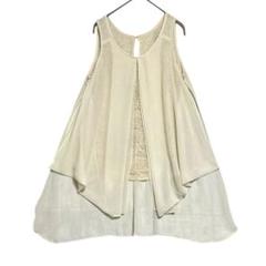 ロイヤルパーティ　レース シフォンレイヤード ノースリーブチュニック　M