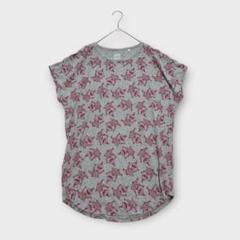 ユニクロ×ムーミン（M）リトルミイ総柄チュニックTシャツ 薄手 グレー×ピンク