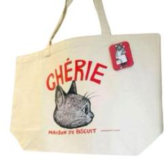 CHERIE ヒグチユウコ コラボ トート バッグ 缶バッジのみ CHRIE×ヒグチユウコ／コラボ缶2個（中身なし）とキャンバス