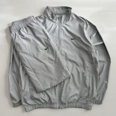 本格派ま！ NIKE 00s XLサイズ シルバー グレー ナイロンセットアップ ウォーキング・ランニングウェア