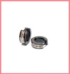 ブラックメッキ フープピアス ステンレス