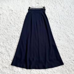 【未使用級着用1回】クラネ　シンプルマキシフレアスカート　ブラックウォッシャブル