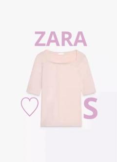 今季 完売 ZARA 綺麗め！可愛すぎる色味のベビーピンク♡トップス　Sサイズ