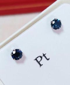 Pt900 サファイアピアス トータル2.901ct