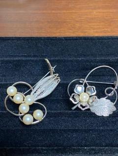 銀線細工 エナメル ブローチ SILVER 蝶々 帯留 N6 着物 浴衣 ドレス