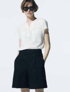 SALE★美品【Theory】パウダークレープ 半袖ブラウス プルオーバー SALE☆美品【Theory】パウダークレープ 半袖ブラウス プル