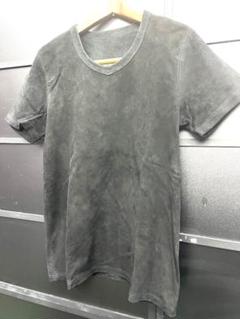 オールレザー Tシャツ 丸首 本体カラー：ブラック（黒） M-158