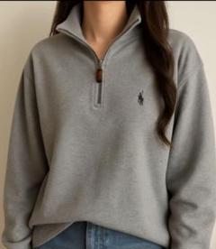 美品✳︎ポロラルフローレン大人気コットンハーフジップトップスオーバーサイズ正規品 POLO RALPH LAUREN - 【新品未使用】ポロラルフローレン大人気