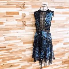 TADASHI SHOJI シフォンレース刺繍ロングワンピース サイズ2 TADASHI SHOJI シフォンレース刺繍ロングワンピース サイズ2