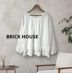 BRICK HOUSE ブリックハウス　ブラウス　ドット　ホワイト　シアー　M