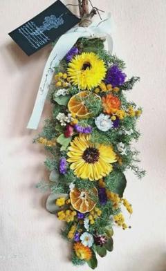 おまとめ⭐︎swag #302 森の香り グリーン 紫陽花 縦型 スワッグ