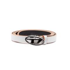 DIESEL レディース カウレーザーオーバルバックル ベルト ホワイト 80