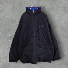 お見舞い k7446】USA古着ナイキ90s白タグ当時物刺繍ロゴ中綿パデッド ジャケット・アウター