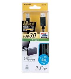 エレコム USBケーブル USB3.0フェライトコア 3mUSB3-BF30BK