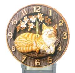 掛け時計 壁掛け時計 猫 ネコ ねこ 茶トラ インテリア リビング 子供部屋