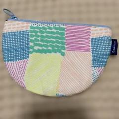 【美品☪️大処分】カラフル ハンドメイド パッチワーク柄 丸ポーチ