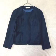 美品▲Ballsey ボールジィ//ギマラッセルノーカラージャケット▲ネイビー 美品△Ballsey ボールジィ//ギマラッセルノーカラージャケット