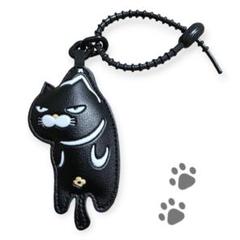 人気 ユニーク 黒猫チャーム キーホルダー ぶさかわ 黒猫 猫好きさんに♡