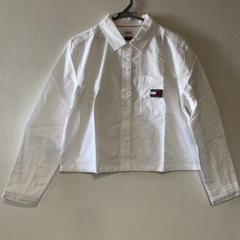 【新品】トミーヒルフィガー　ブラウス　 XL 白　バッジ　ビッグフラッグ 新品】トミーヒルフィガー ブラウス XL 白 バッジ ビッグ